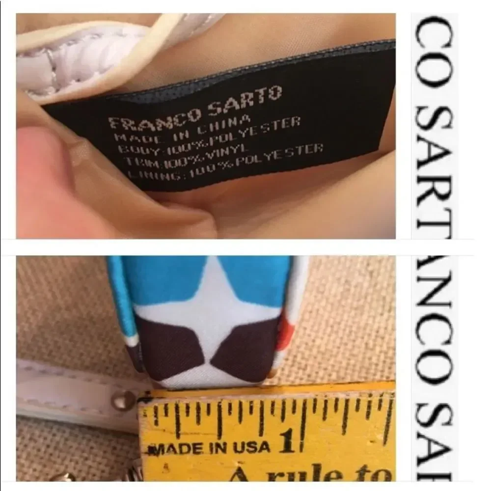 Franco Sarto Round Coin Purse Key Fob Bright Dots
